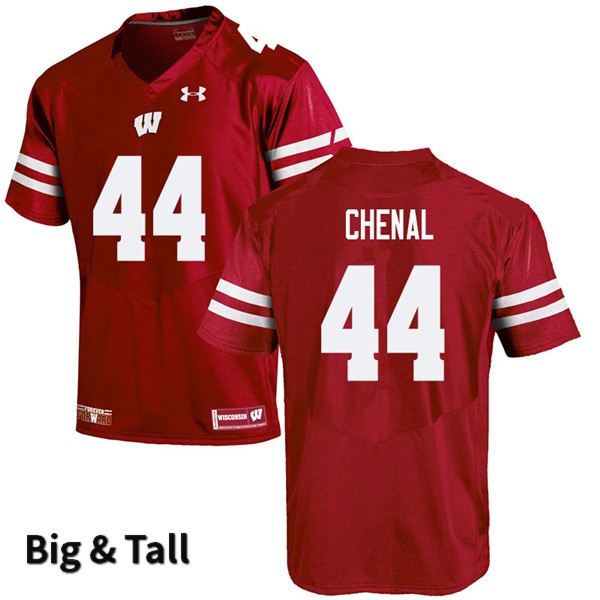 Wisconsin Badgers Men's #44 John Chenal NCAA Under Armour Authentic Red Big & Tall College Stitched Football Jersey TR40X01IO